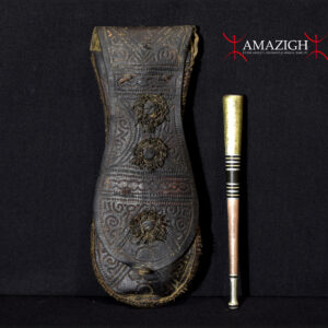 Old Tuareg Leather Bag and Smoking Pipe – Mauritania