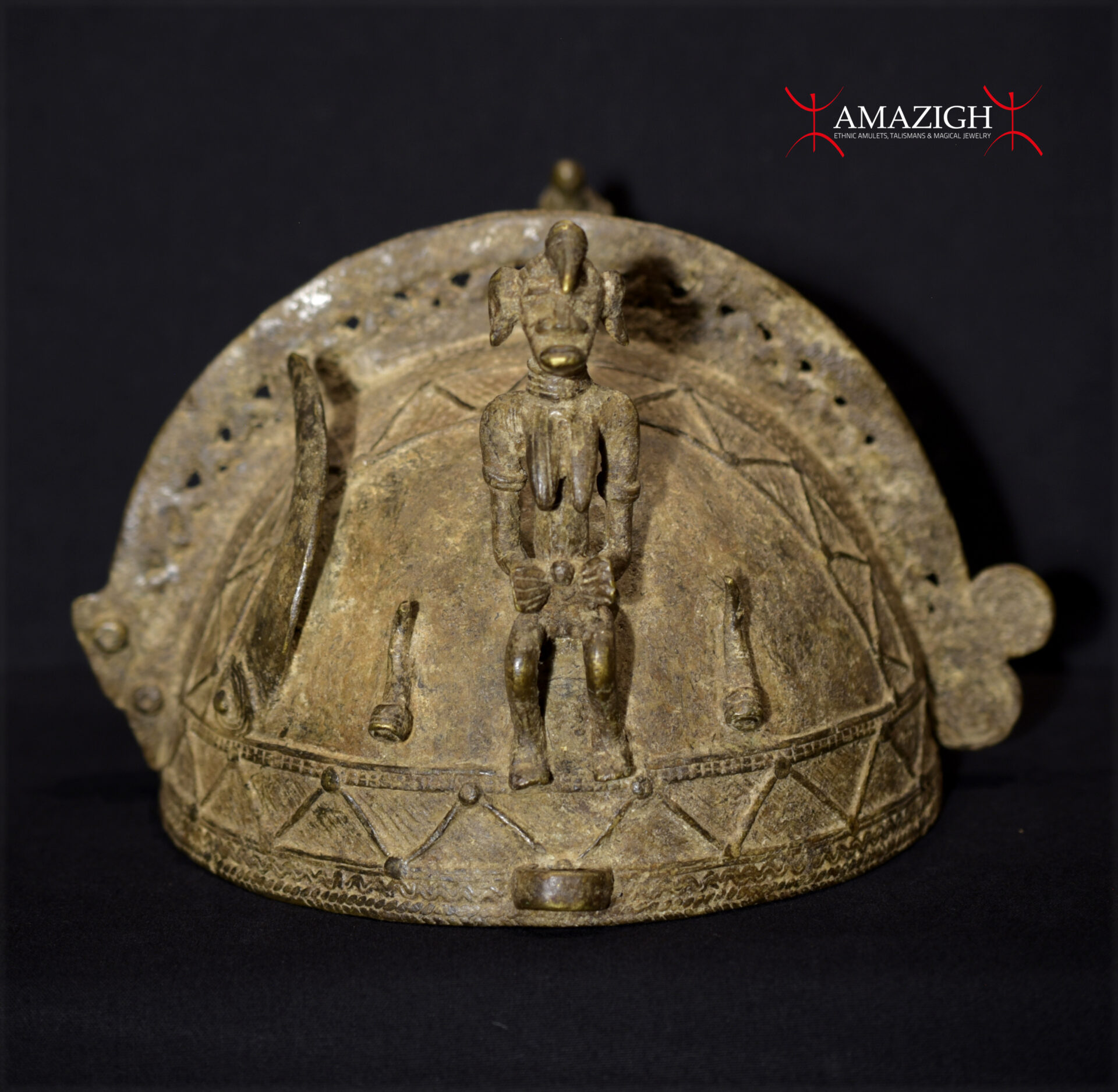 Beautiful Senufo Bronze Helmet Mask – NOO – Cote d’Ivoire / Ivory Coast
