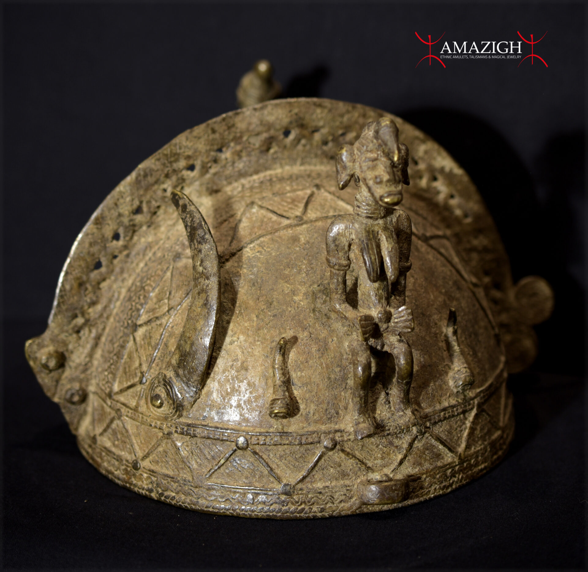 Beautiful Senufo Bronze Helmet Mask – NOO – Cote d’Ivoire / Ivory Coast