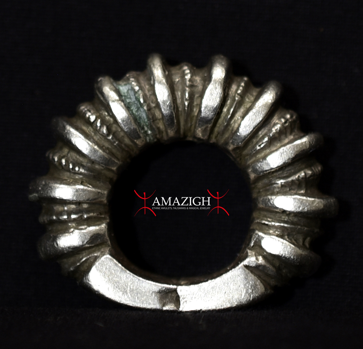 Old Large Tribally Used Silver Ring– Fulani Peul Fulbe – Cote d’Ivoire