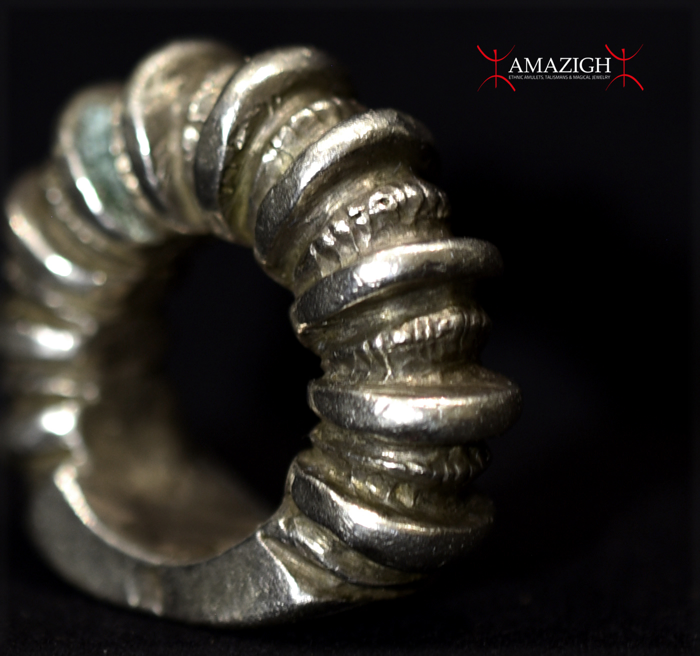 Old Large Tribally Used Silver Ring– Fulani Peul Fulbe – Cote d’Ivoire