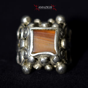 Antique Outstanding Silver-Agate Ring - India - Beautiful Item