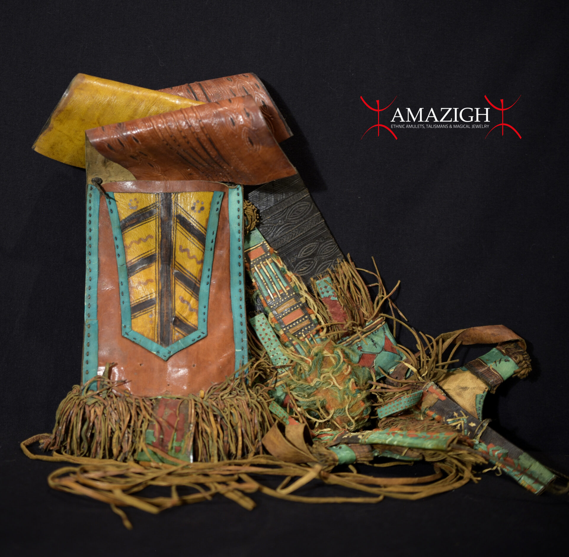 Old Beautiful Tuareg Leather Wallet Purse – Niger