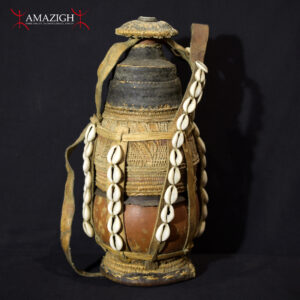 Beautiful Oromo Container - Cowrie Shell And Baskettery - Ethiopia