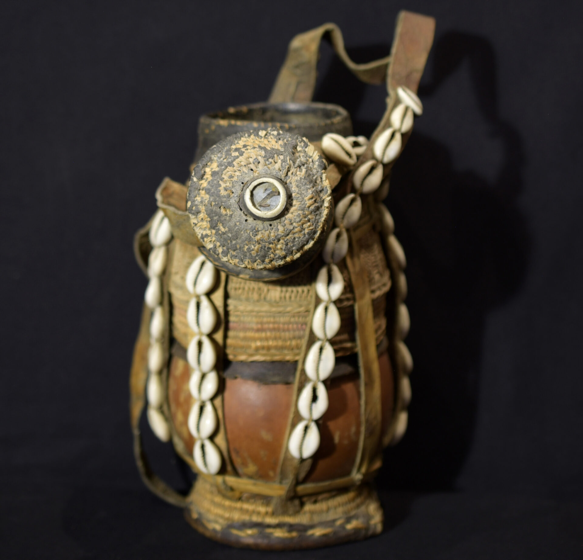Beautiful Oromo Container – Cowrie Shell And Baskettery – Ethiopia