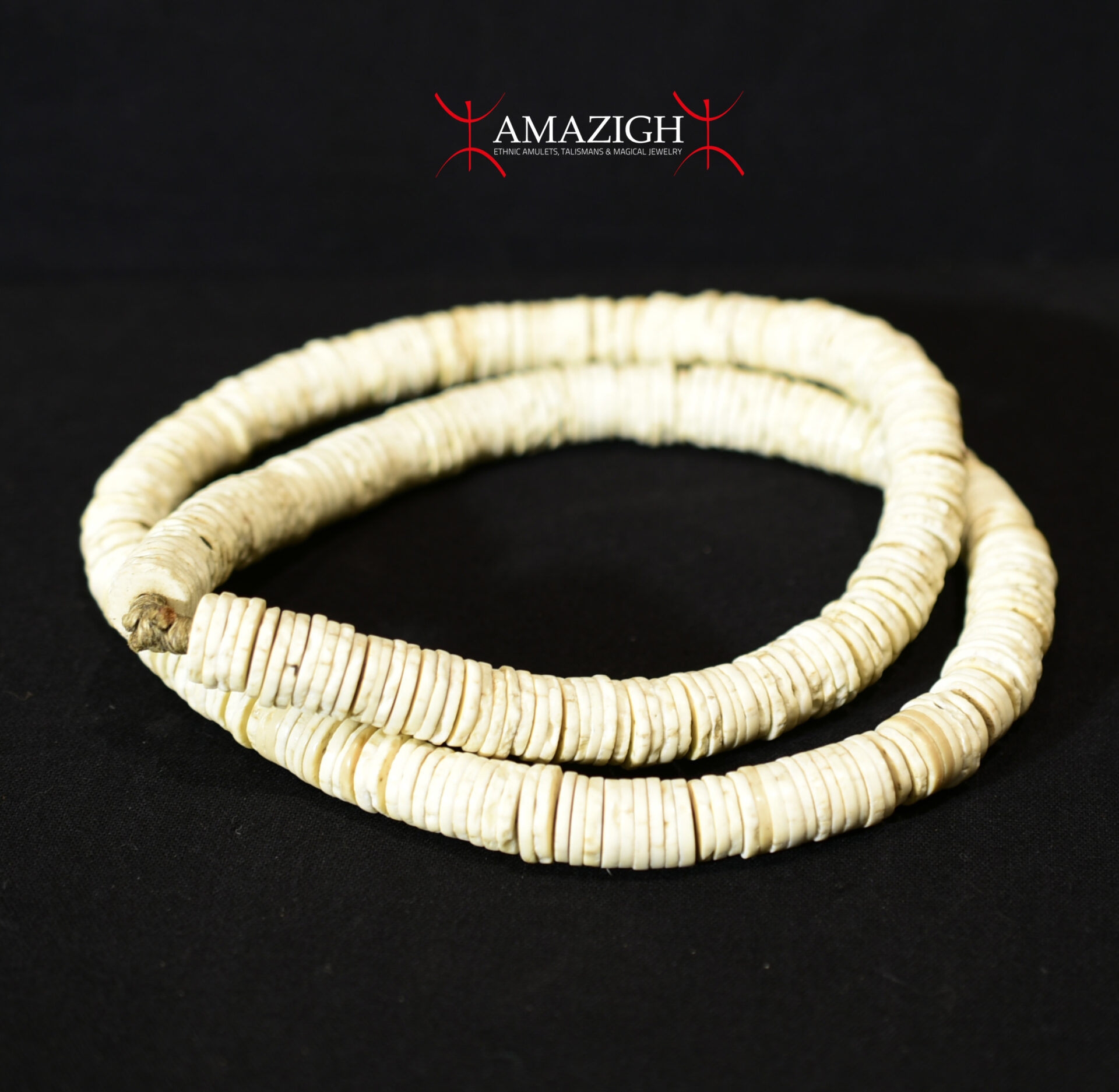 Fine Tribally Used Nyangatom Necklace – Ostrich Beads – South Sudan
