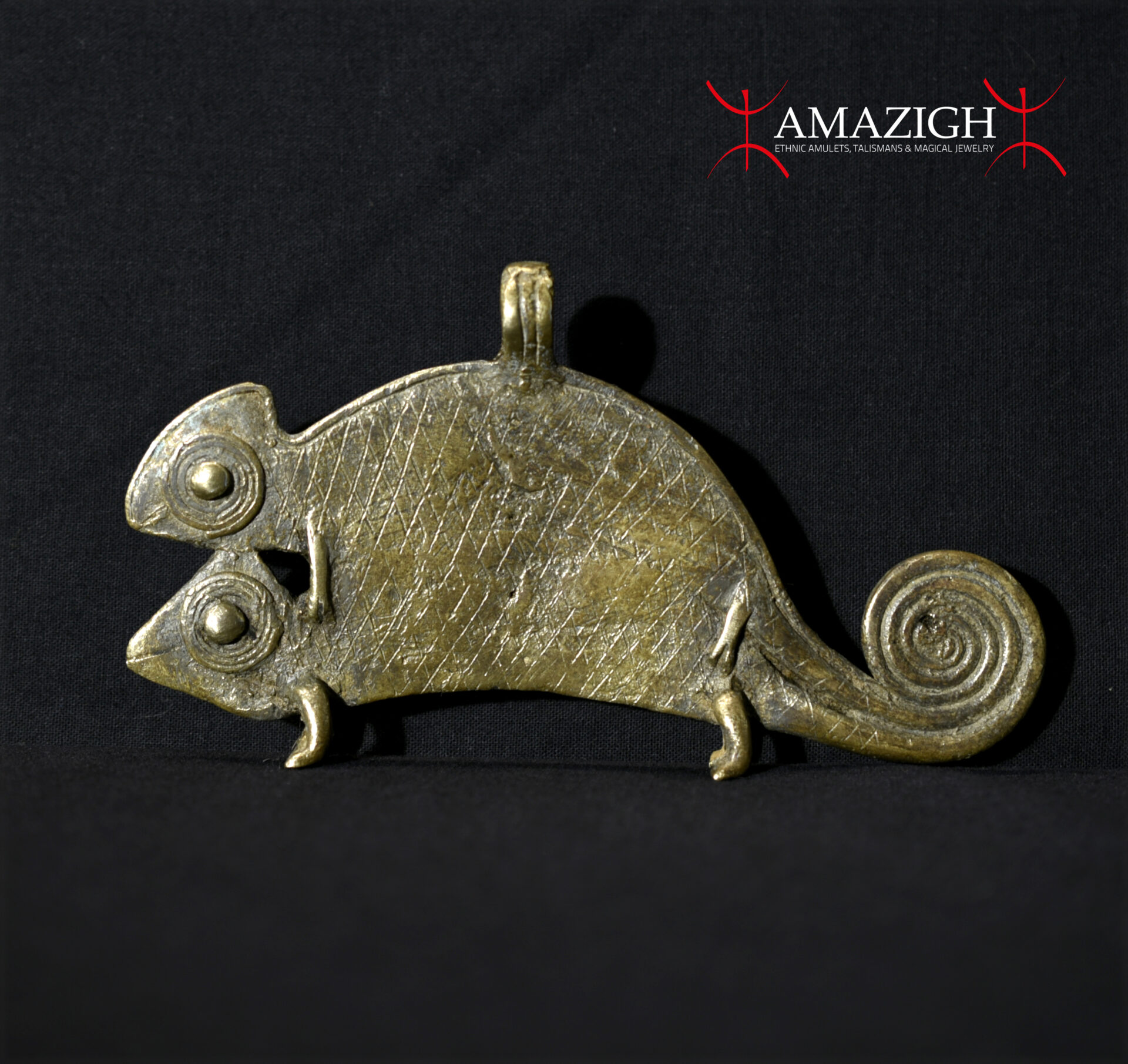 Old Large Tribally Used Amulet – Chameleons – Lobi – Burkina Faso