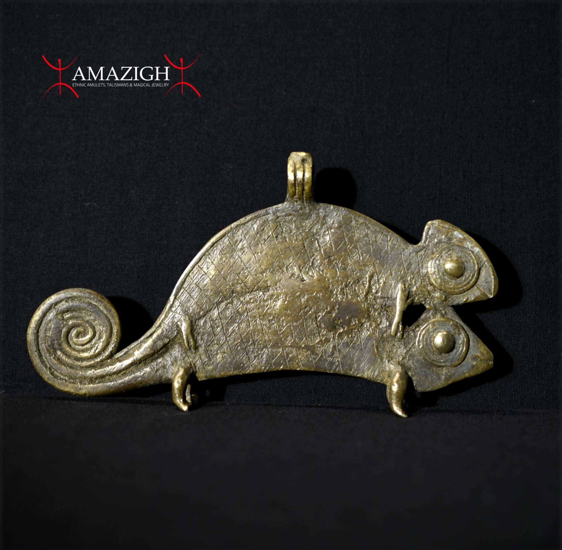 Old Large Tribally Used Amulet – Chameleons – Lobi – Burkina Faso