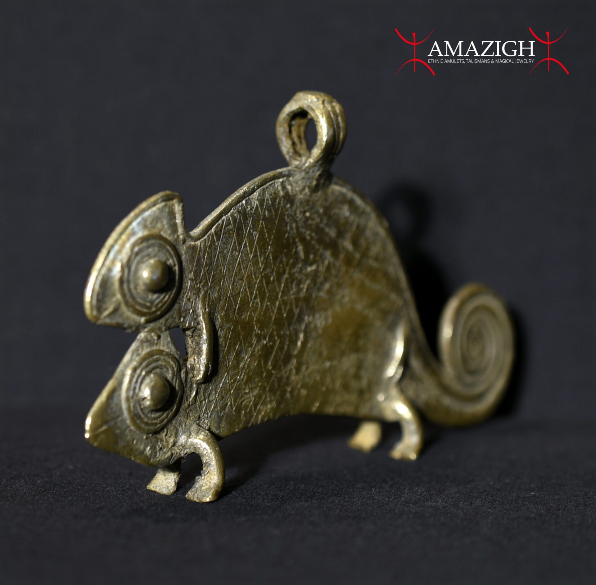 Old Large Tribally Used Amulet – Chameleons – Lobi – Burkina Faso