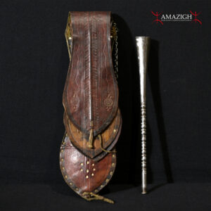 Old Tuareg Leather Bag and Smoking Pipe – Niger