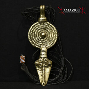Beautiful Large Gan Bronze Amulet – Snake and Solar Disk – Burkina Faso