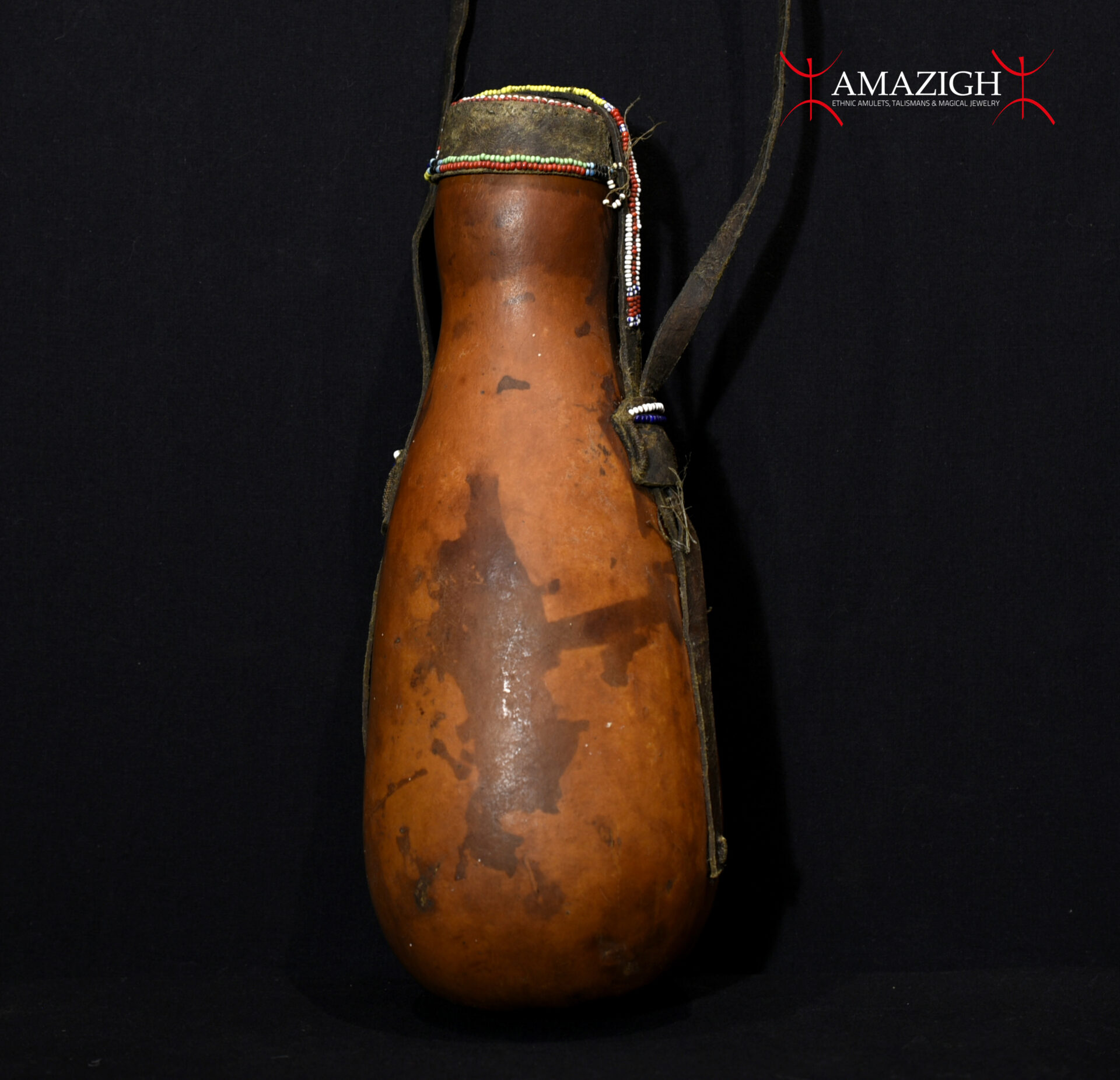 Traditional Masai (Maasai) Gourd Container – Enkukuri – Kenya