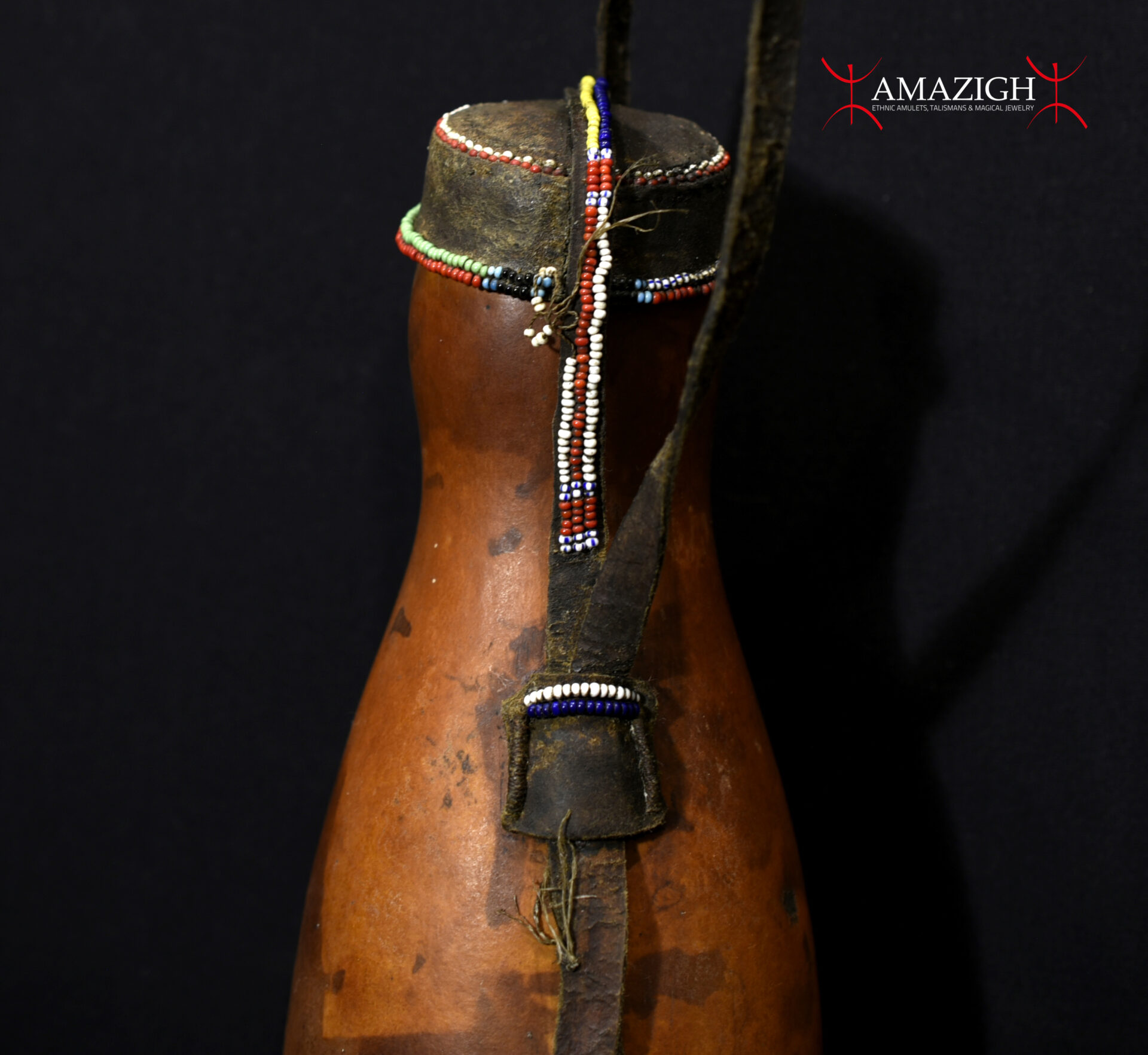Traditional Masai (Maasai) Gourd Container – Enkukuri – Kenya