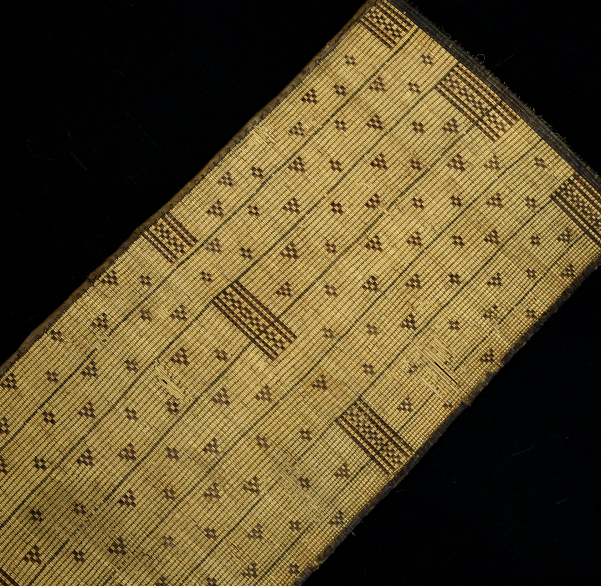 Old Woven Straw Leather Carpet – Tuareg – Niger