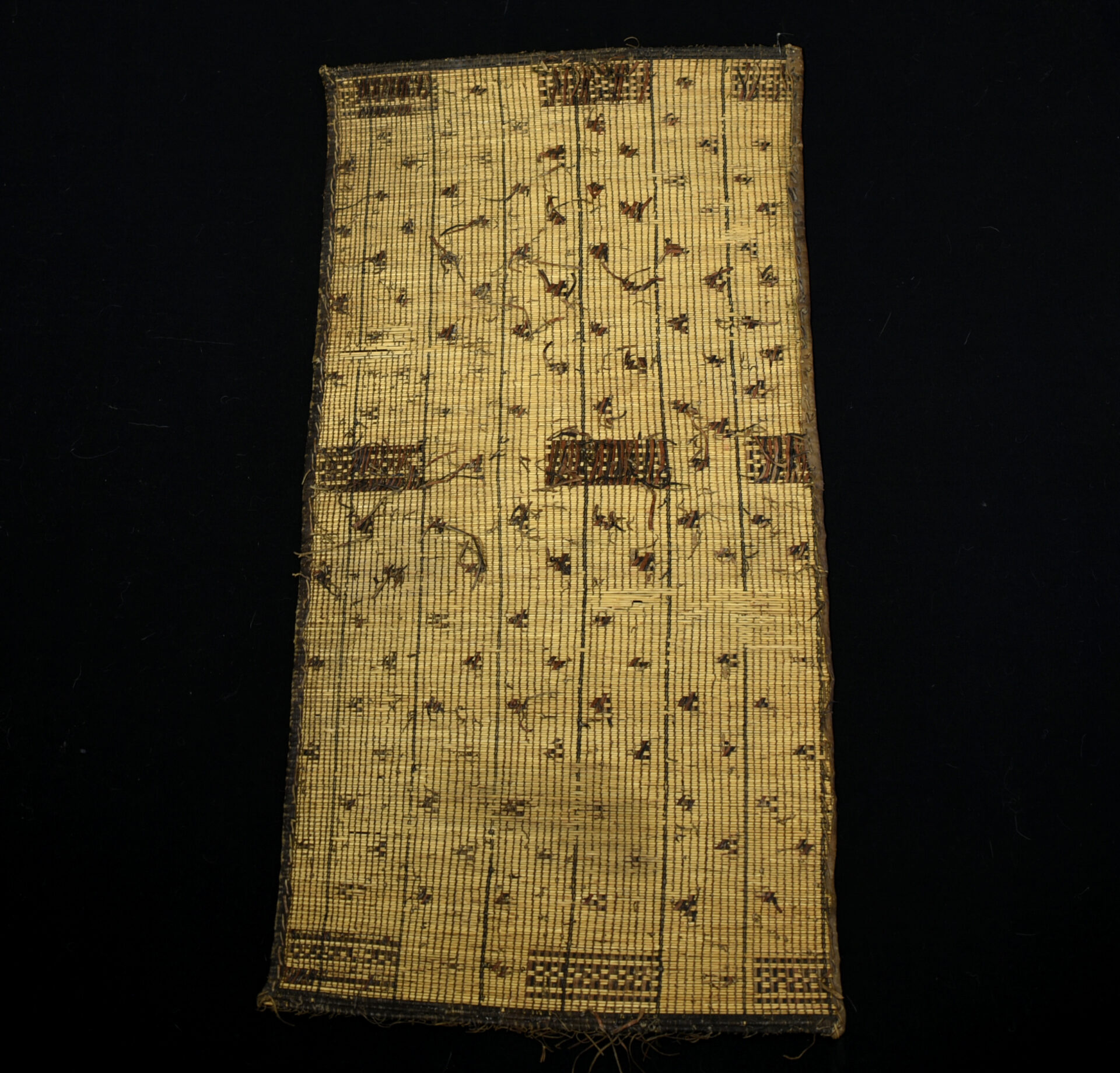 Old Woven Straw Leather Carpet – Tuareg – Niger