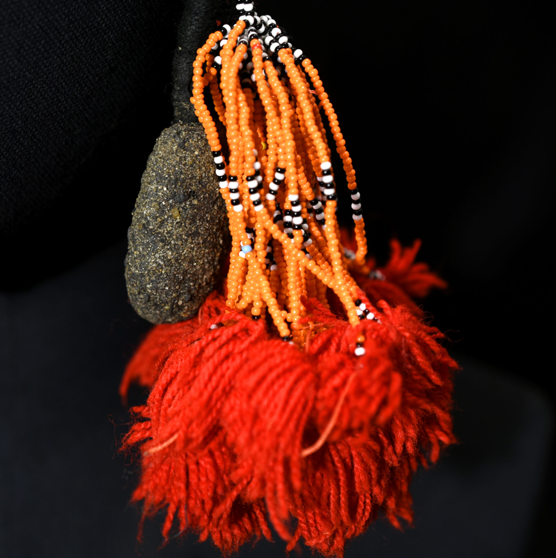Old Tribally Used Beadded Headdress – Songhay / Djerma – Gao Region, Mali – Rare