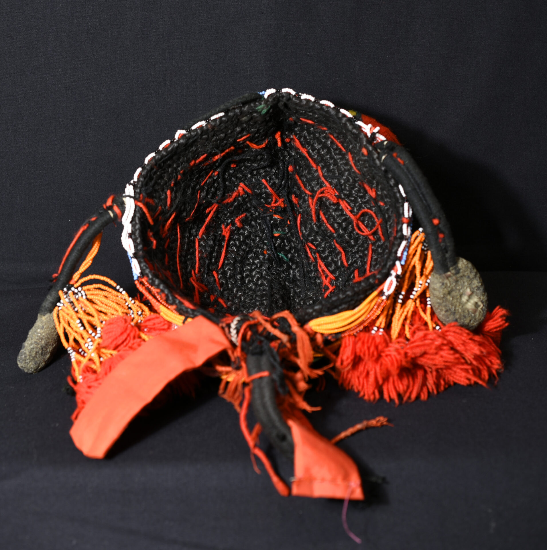 Old Tribally Used Beadded Headdress – Songhay / Djerma – Gao Region, Mali – Rare