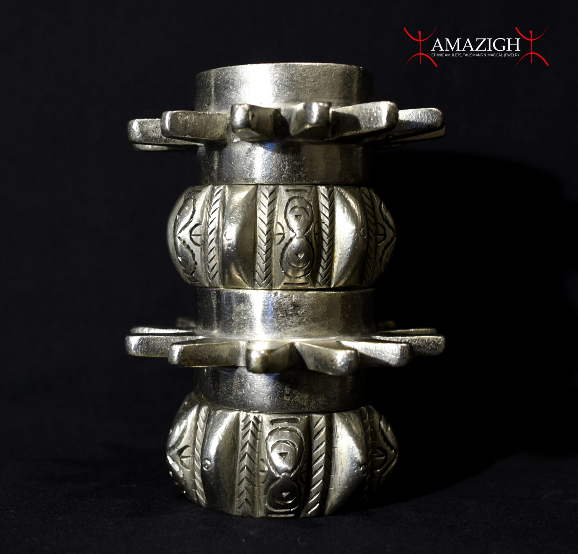 Old Double Pair Berber Bracelets – Asbia’ Iquorain – Ait Atta Tribe – Morocco