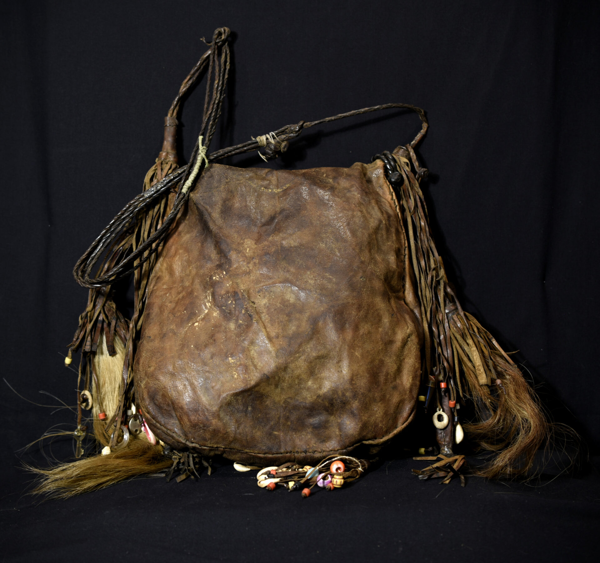 Old Bambara Leather Hunting Bag – Donso Society – Mali