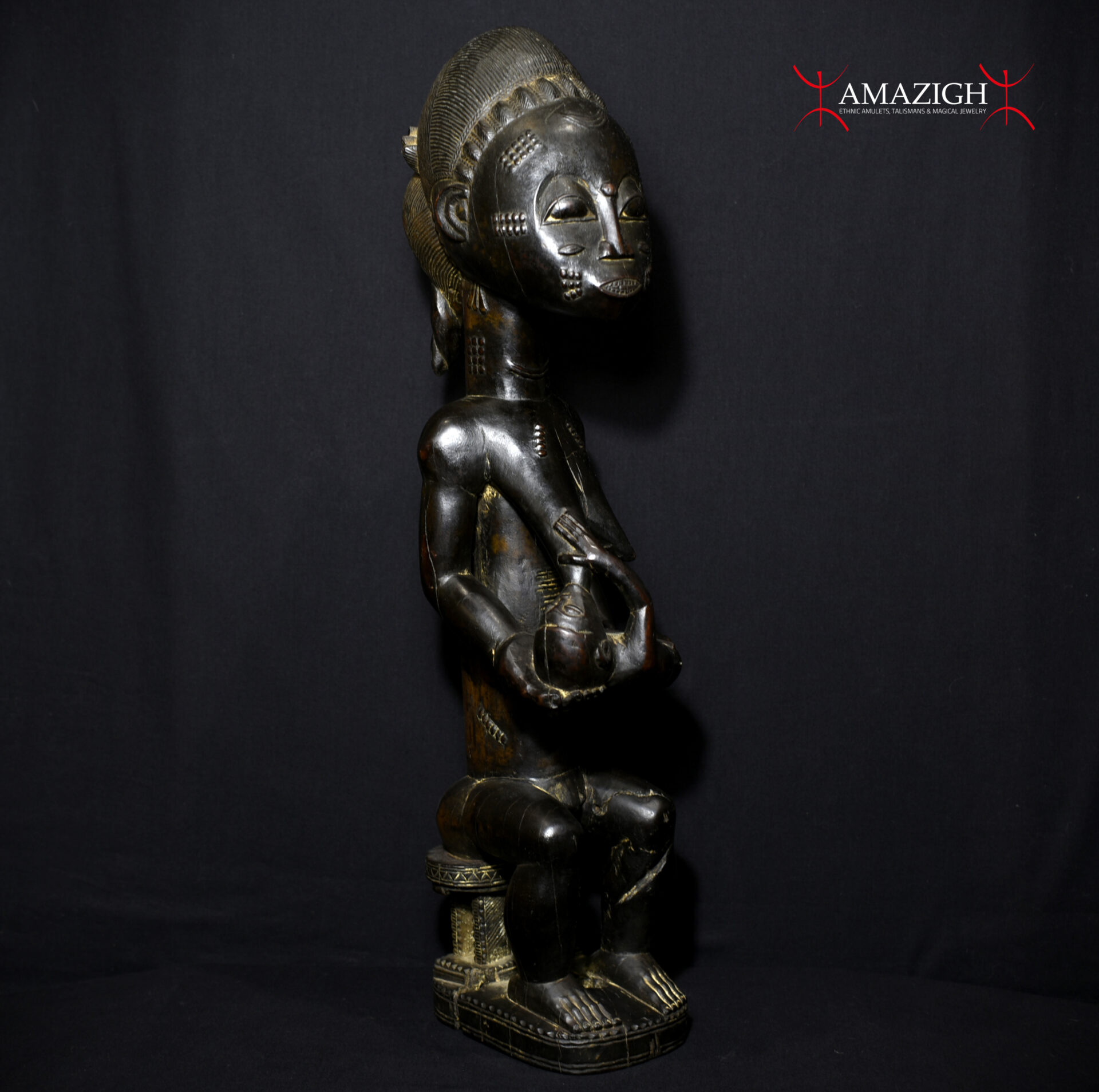 Beautiful Old Baule Maternity Figure – Côte d’Ivoire