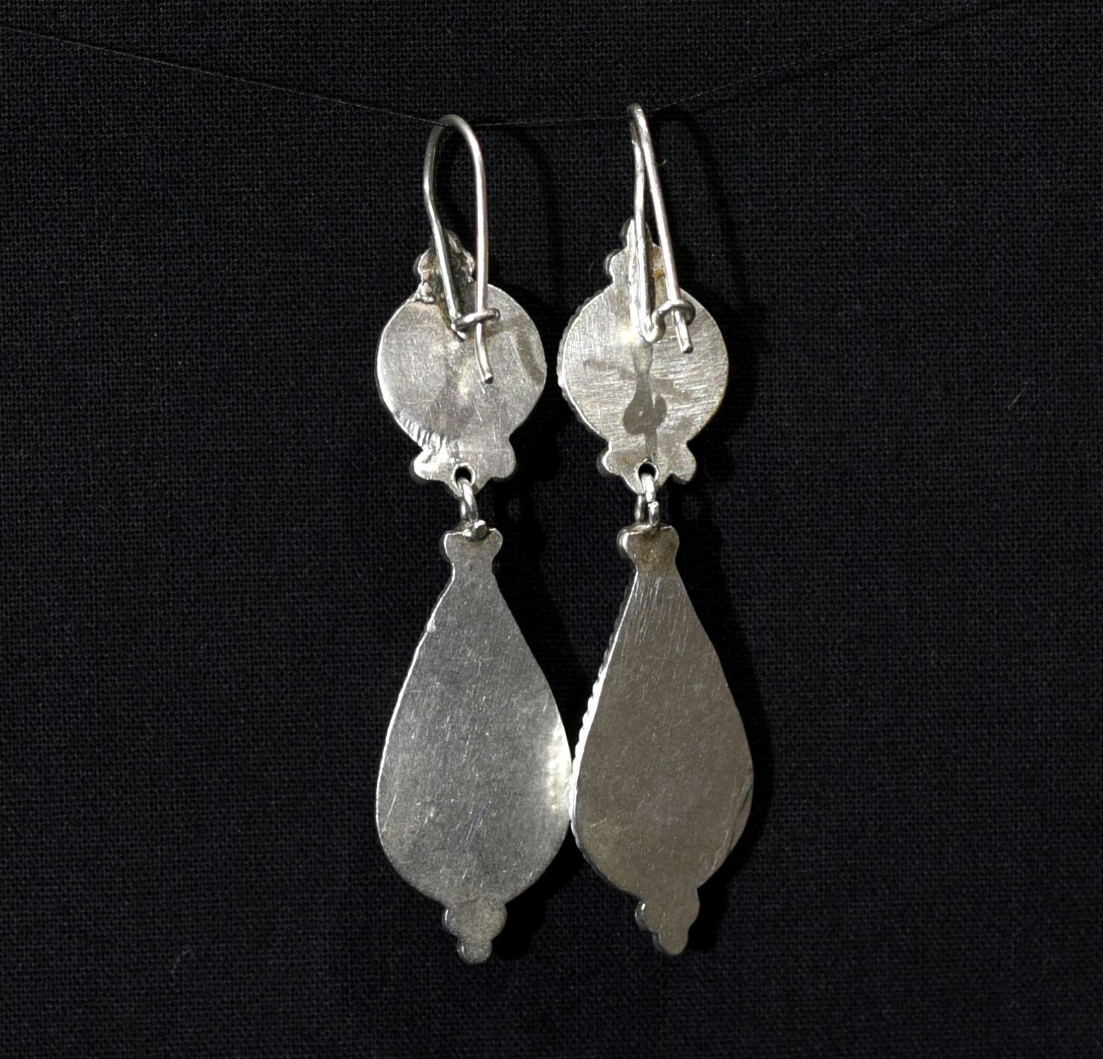 Old Berber Earrings – Silver & Coral – Southern Morocco