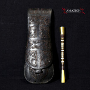 Old Tuareg Leather Bag and Smoking Pipe – Niger