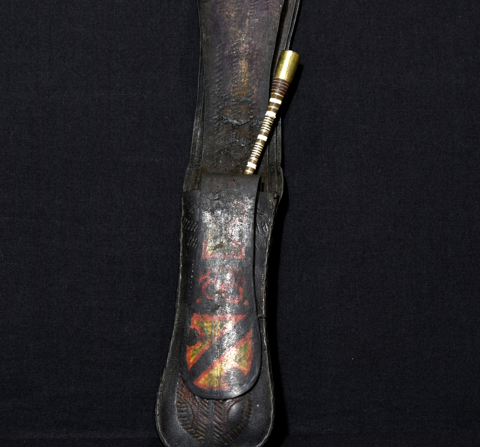 Old Tuareg Leather Bag and Smoking Pipe – Niger
