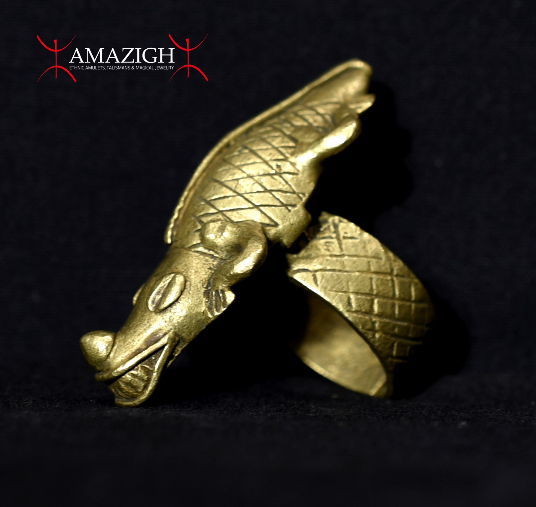 Beautiful Ashanti (Asante) Ring – Crocodile – Ghana