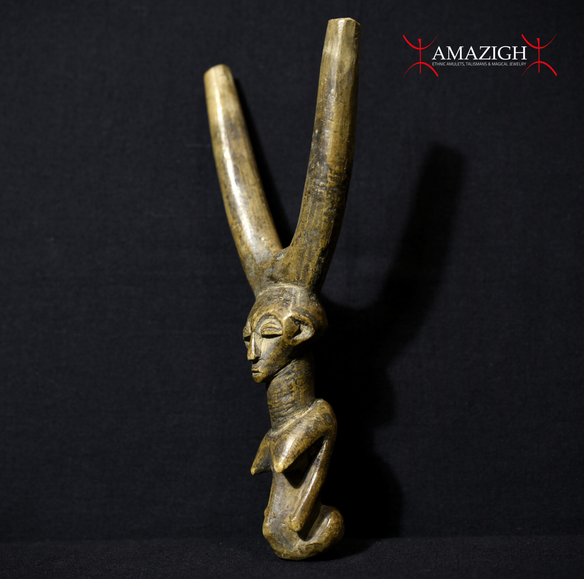 Old Fine Lobi Slingshot Catapult – Carved Wood – Burkina Faso