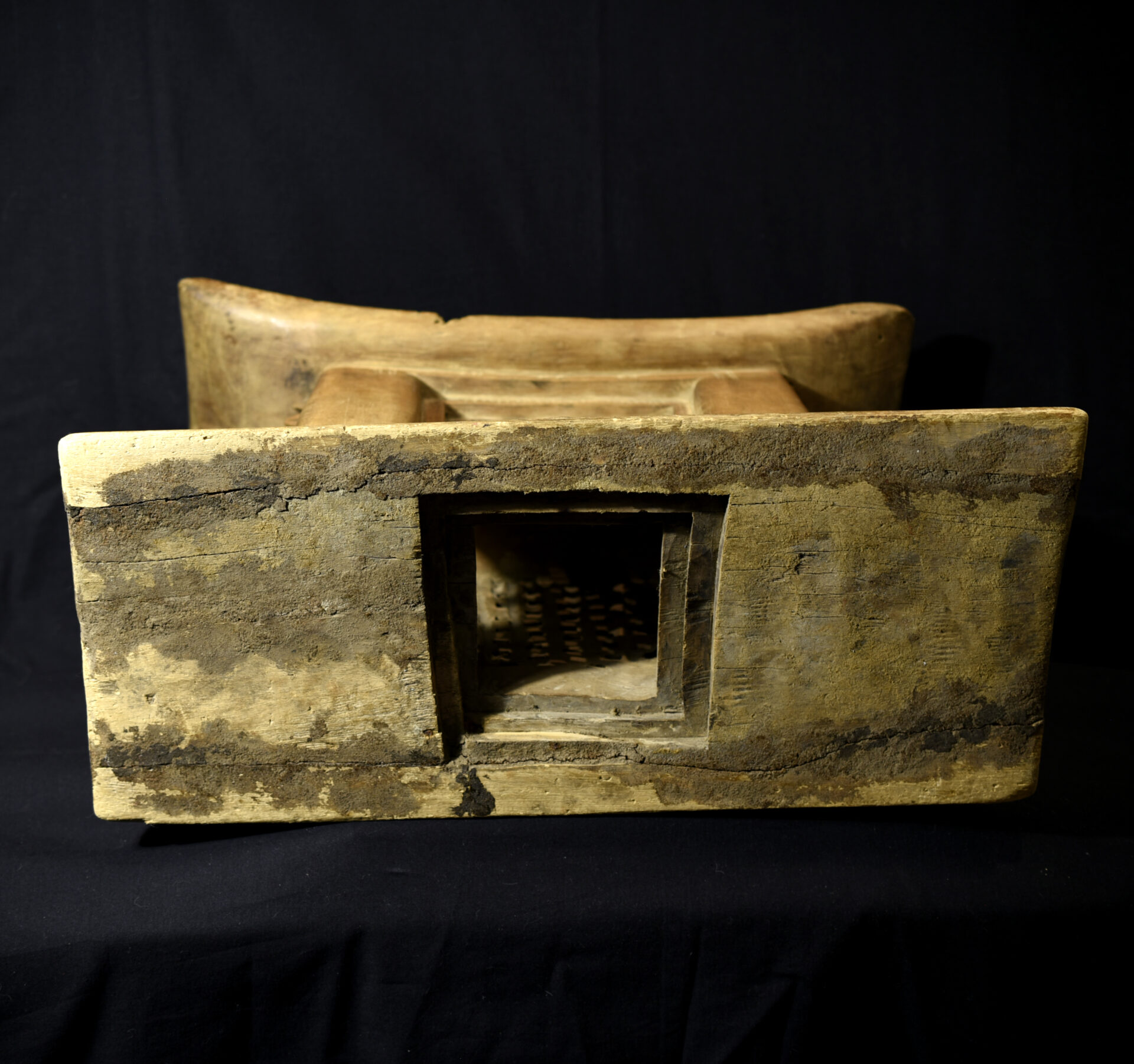 I am writing to let you know that I have this Qua terracotta headrest from the Calabar region, Nigeria. It is a beautiful piece with a fine, aged patina, likely dating to the 18th century.