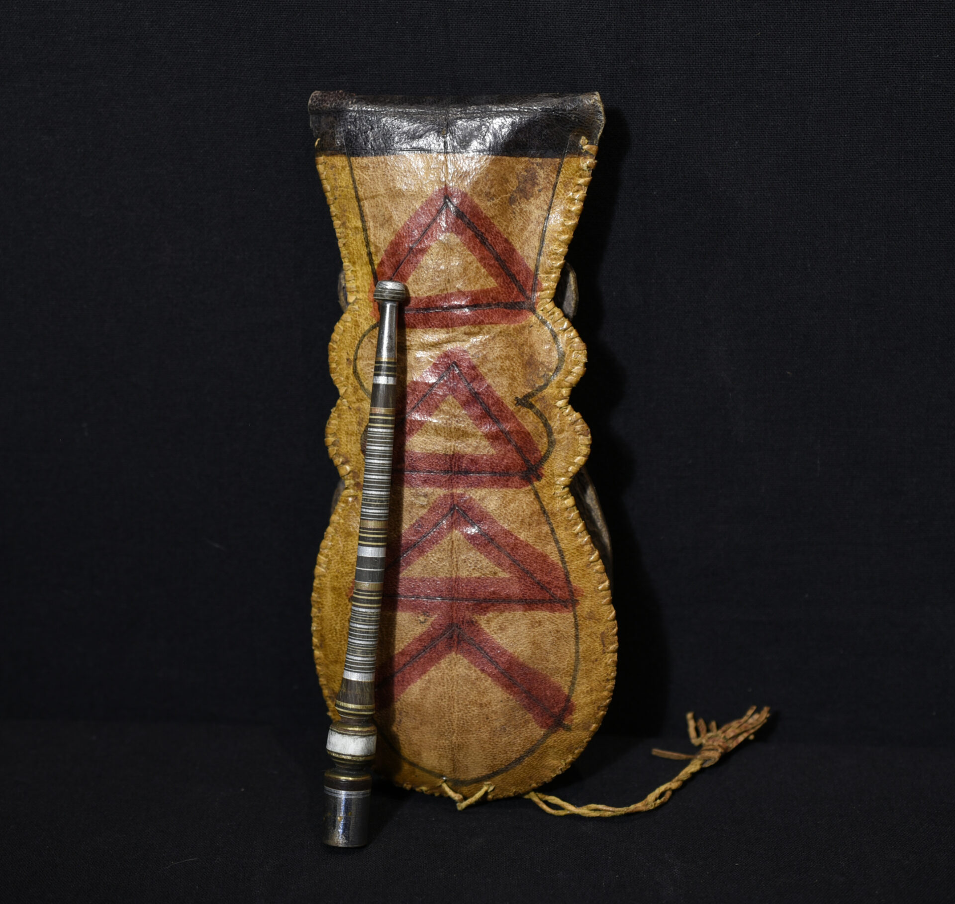Tuareg Leather Bag and Smoking Pipe – Niger